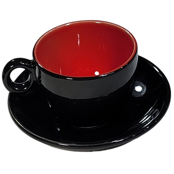 Rare Vintage Pagnossin Treviso Italy Black Espresso/Demitasse Cups & Saucers Set - Picture 13 of 13